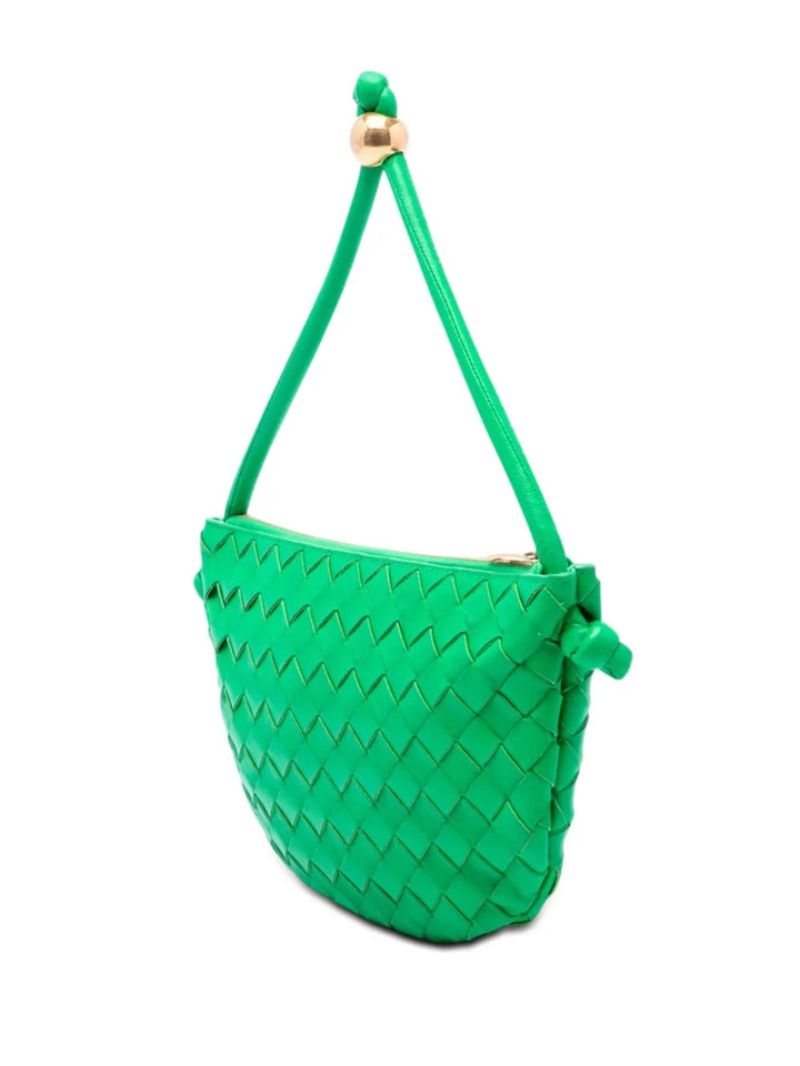 BOTTEGA VENETA SMALL INTRECCIATO LAMBSKIN LEATHER TURN POUCH HOBO BAG