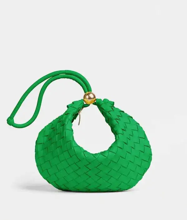 BOTTEGA VENETA SMALL INTRECCIATO LAMBSKIN LEATHER TURN POUCH HOBO BAG