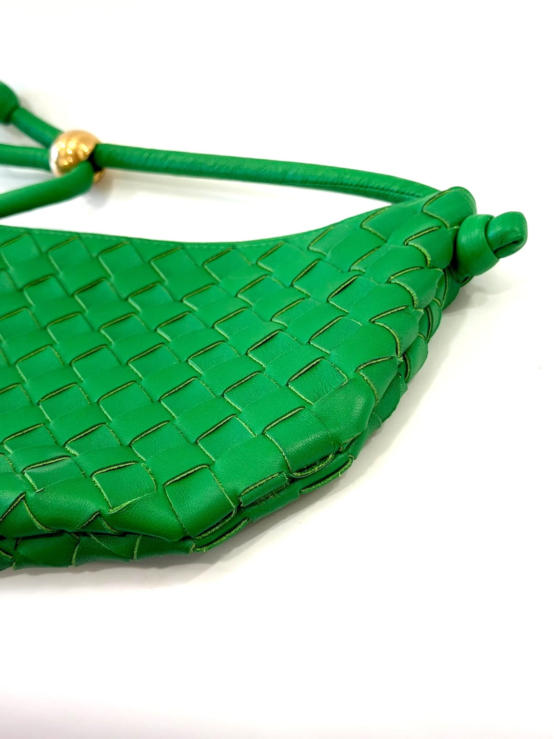 BOTTEGA VENETA SMALL INTRECCIATO LAMBSKIN LEATHER TURN POUCH HOBO BAG