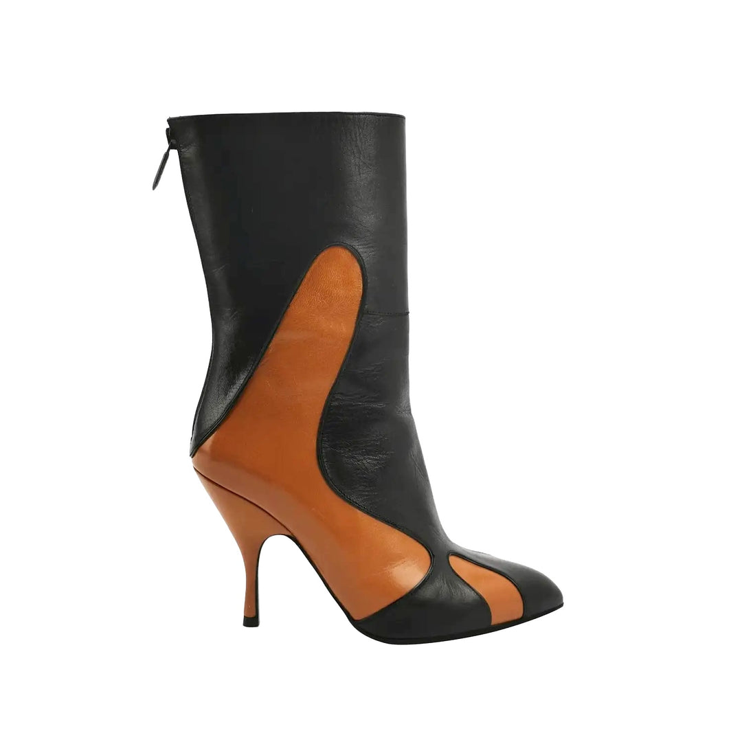 BOTTEGA VENETA SHEEPSKIN LEATHER FLAME TWO-TONE BOOTS
