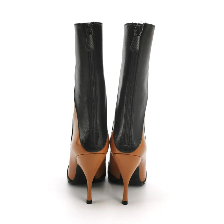 BOTTEGA VENETA SHEEPSKIN LEATHER FLAME TWO-TONE BOOTS