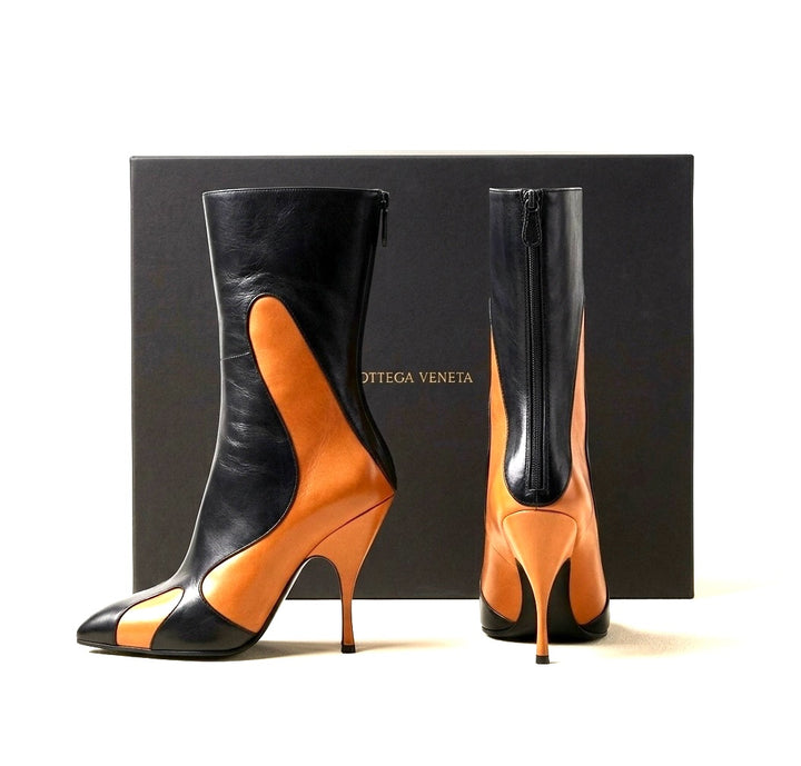 BOTTEGA VENETA SHEEPSKIN LEATHER FLAME TWO-TONE BOOTS