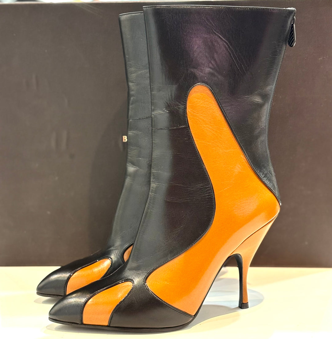 BOTTEGA VENETA SHEEPSKIN LEATHER FLAME TWO-TONE BOOTS