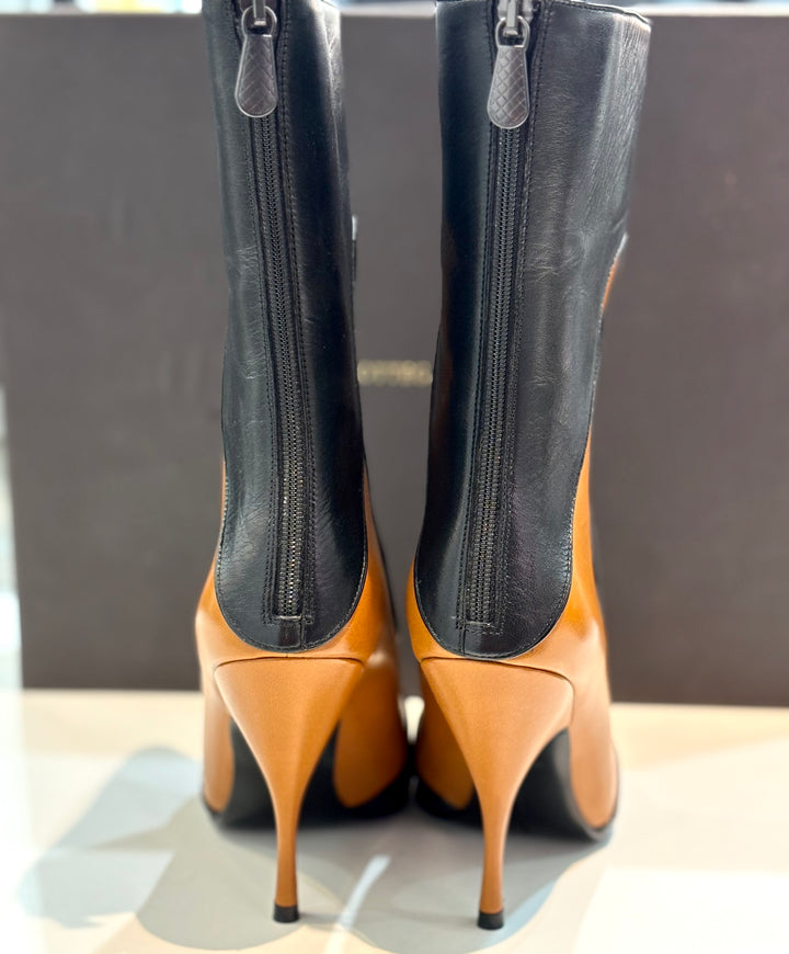 BOTTEGA VENETA SHEEPSKIN LEATHER FLAME TWO-TONE BOOTS