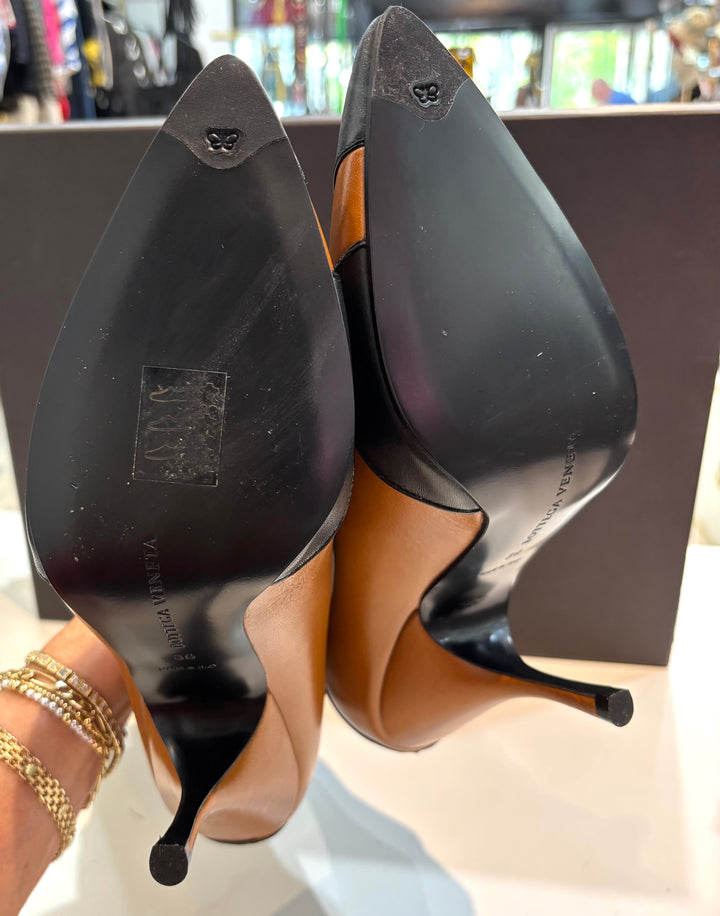BOTTEGA VENETA SHEEPSKIN LEATHER FLAME TWO-TONE BOOTS