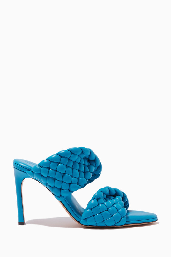 BOTTEGA VENETA THE CURVE PADDED INTRECCIATO LAMBSKIN LEATHER MULES