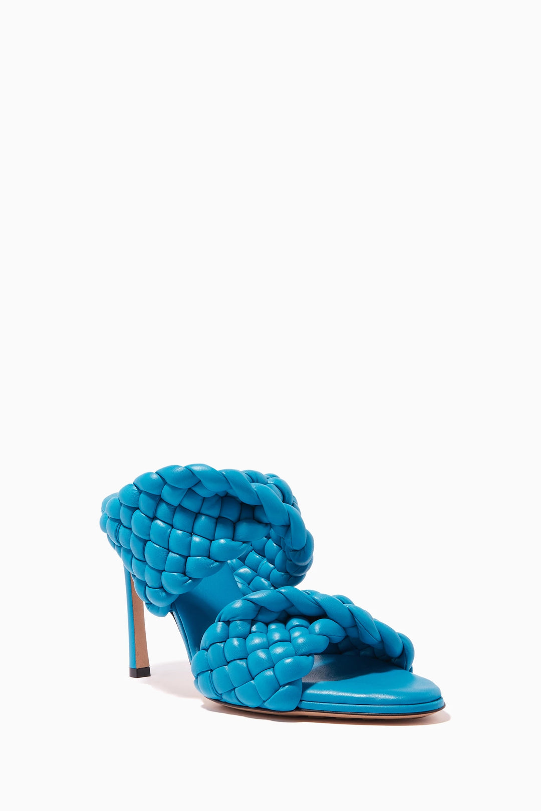 BOTTEGA VENETA THE CURVE PADDED INTRECCIATO LAMBSKIN LEATHER MULES