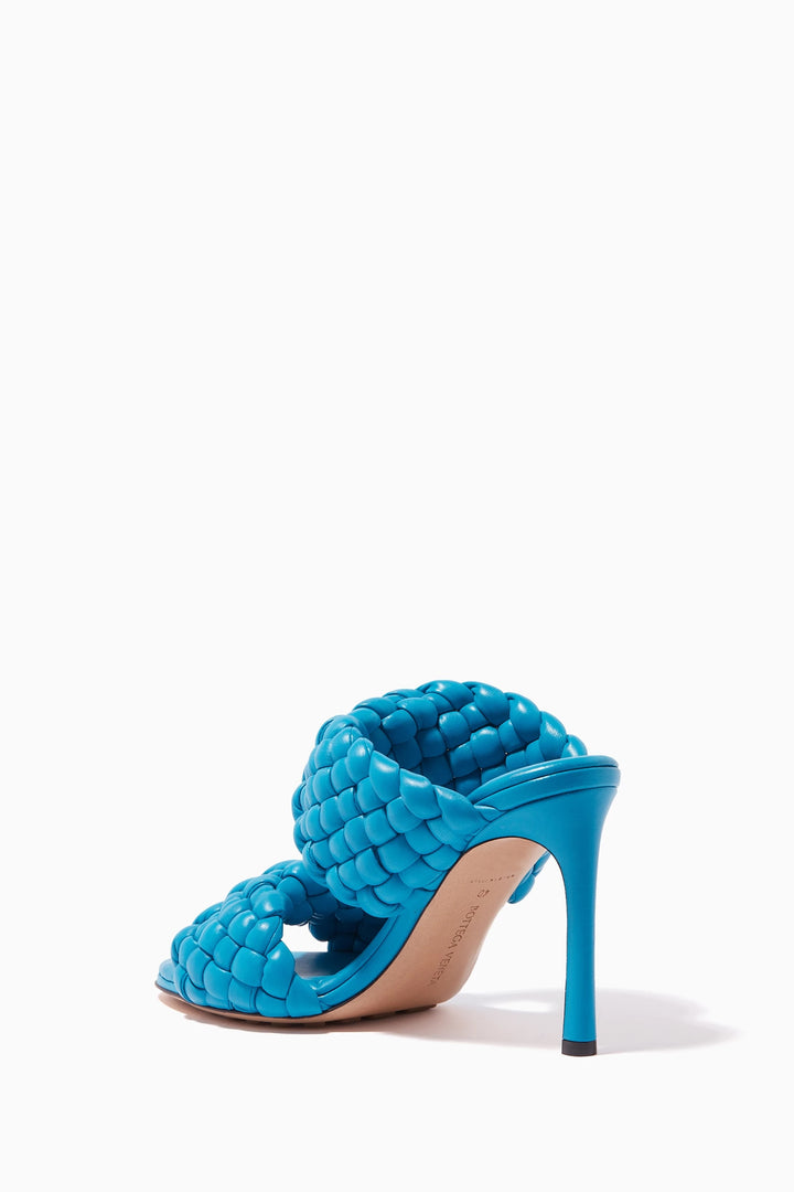 BOTTEGA VENETA THE CURVE PADDED INTRECCIATO LAMBSKIN LEATHER MULES