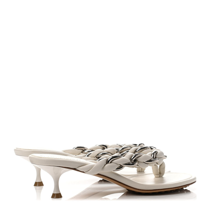 BOTTEGA VENETA WHITE CHAIN DOT MULE SANDALS – Caroline's