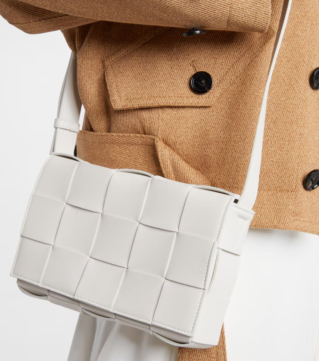 BOTTEGA VENETA CASSETTE SMALL LAMBSKIN NAPPA LEATHER CROSSBODY BAG