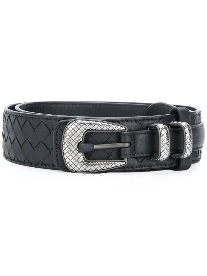 BOTTEGA VENETA INTRECCIATO NAPPA LEATHER WESTERN TIP BELT