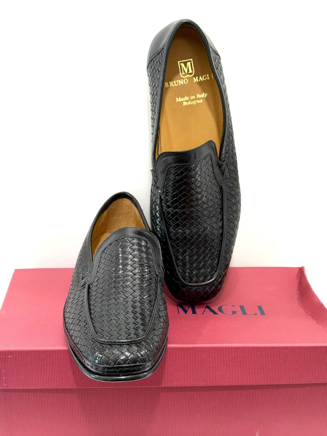 BRUNO MAGLI LASTRA WOVEN CALFSKIN LEATHER MEN&