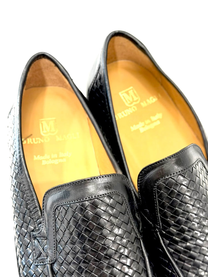 BRUNO MAGLI LASTRA WOVEN CALFSKIN LEATHER MEN&
