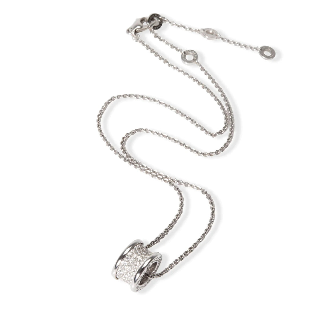 BVLGARI B.ZERO1 18K WHITE GOLD PAVE DIAMONDS NECKLACE