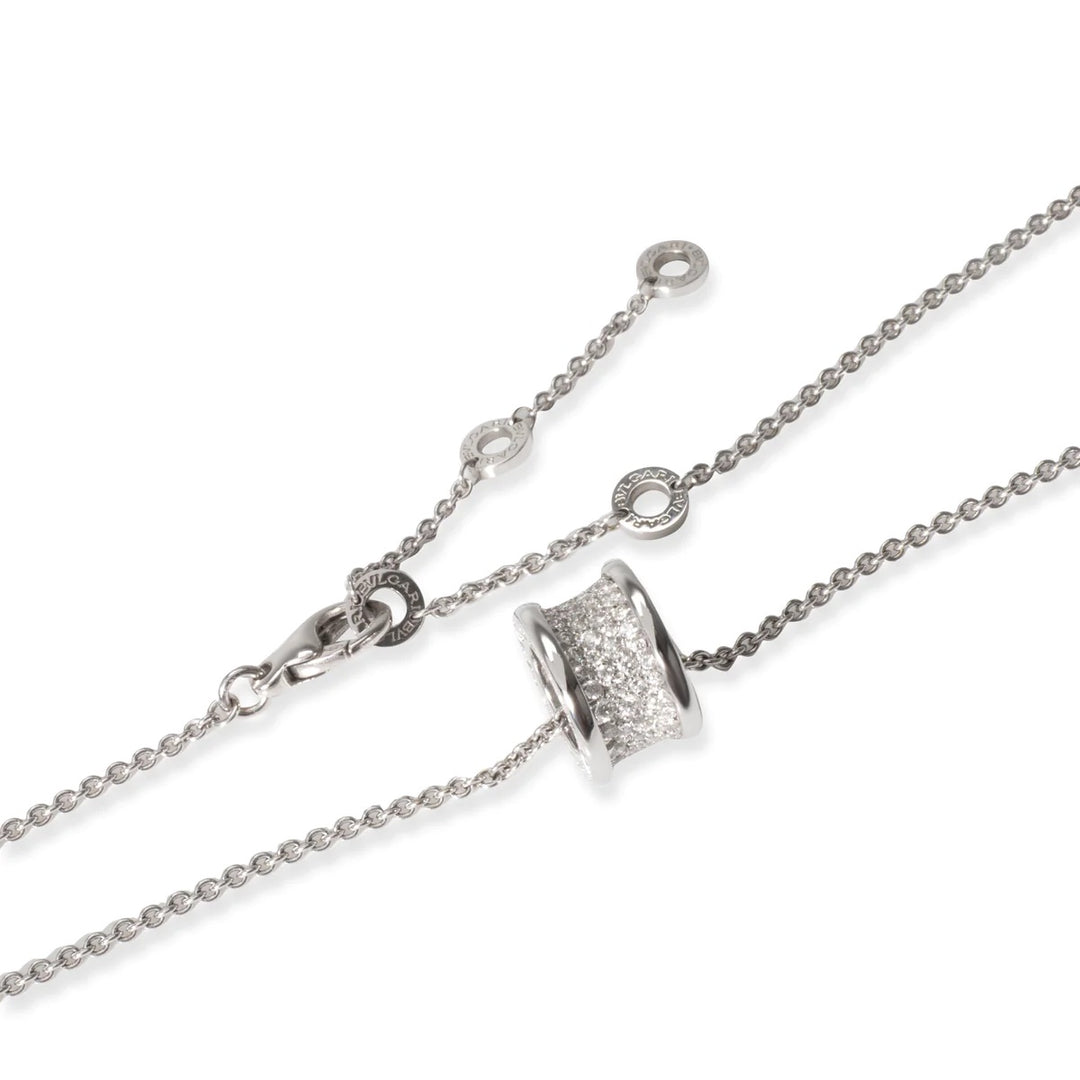 BVLGARI B.ZERO1 18K WHITE GOLD PAVE DIAMONDS NECKLACE