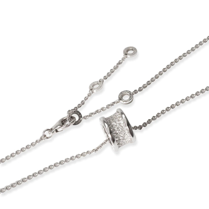 BVLGARI B.ZERO1 18K WHITE GOLD PAVE DIAMONDS NECKLACE