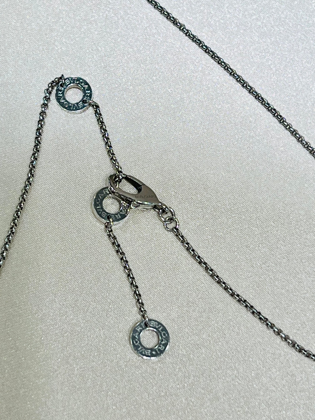 BVLGARI B.ZERO1 18K WHITE GOLD PAVE DIAMONDS NECKLACE