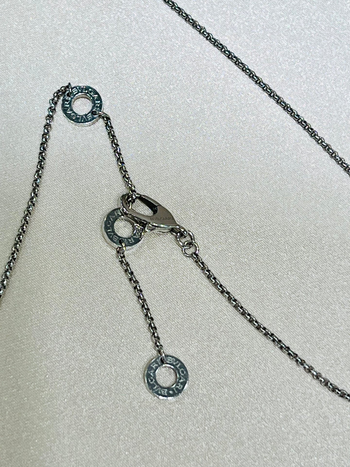 BVLGARI B.ZERO1 18K WHITE GOLD PAVE DIAMONDS NECKLACE