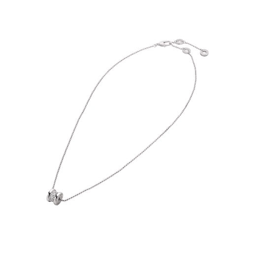 BVLGARI B.ZERO1 18K WHITE GOLD PAVE DIAMONDS NECKLACE