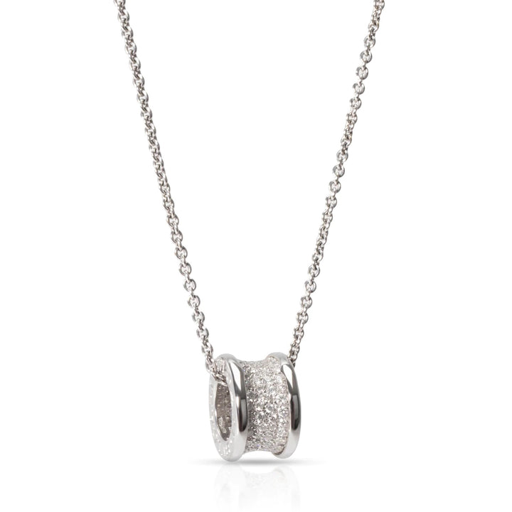 BVLGARI B.ZERO1 18K WHITE GOLD PAVE DIAMONDS NECKLACE