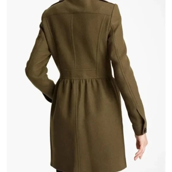 BURBERRY BRIT DOUBLE BREASTED WOOL CASHMERE COAT
