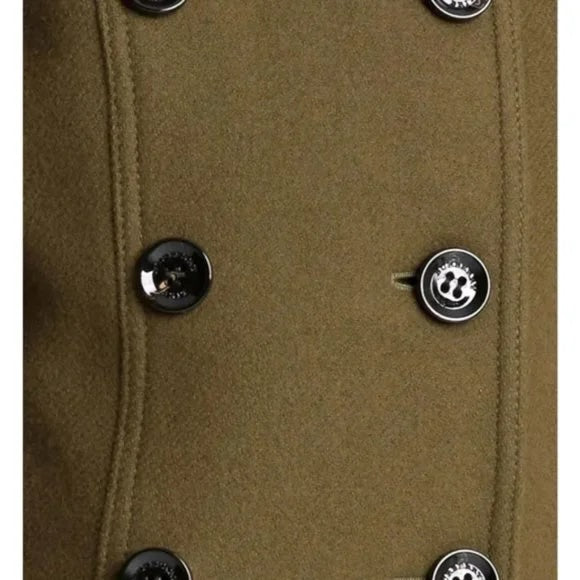 BURBERRY BRIT DOUBLE BREASTED WOOL CASHMERE COAT