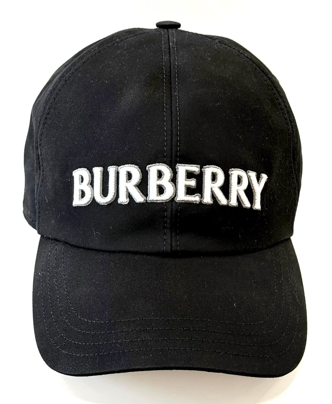 BURBERRY EMBROIDERED LOGO GABARDINE BASEBALL CAP