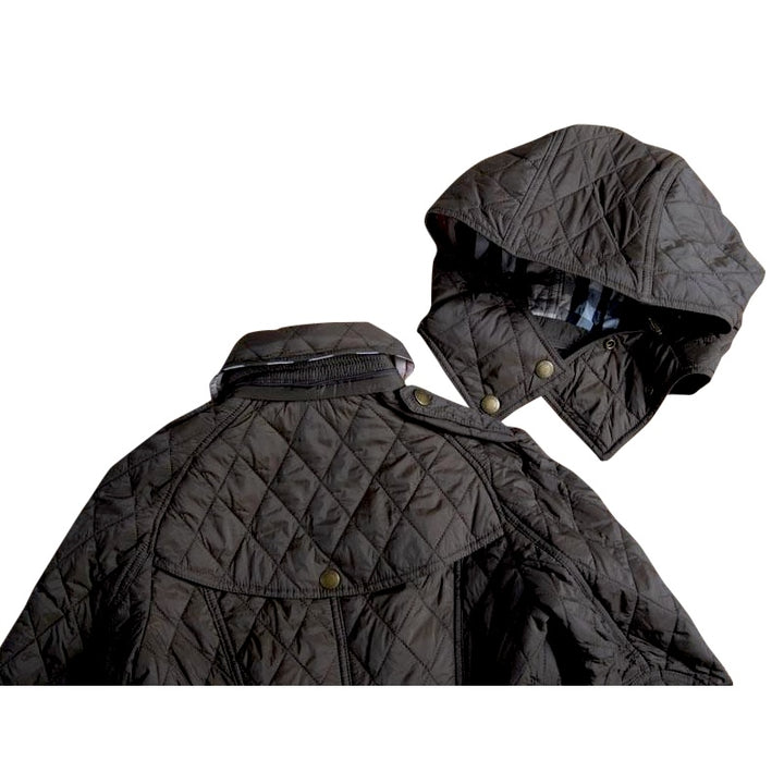 BURBERRY BRIT FINSBRIDGE LONG QUILTED BELTED COAT