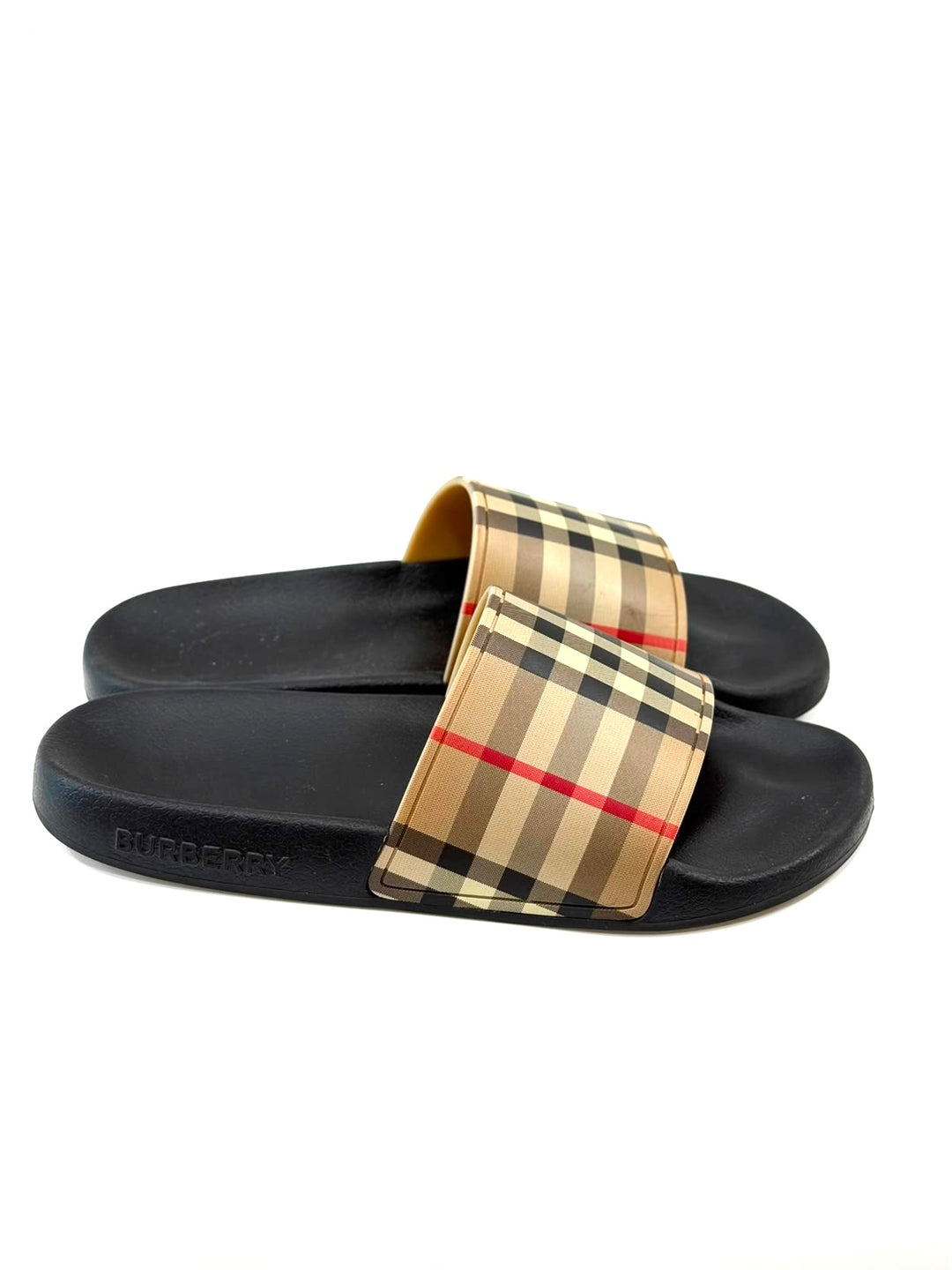 BURBERRY KIDS FURLEY VINTAGE CHECK SLIDES