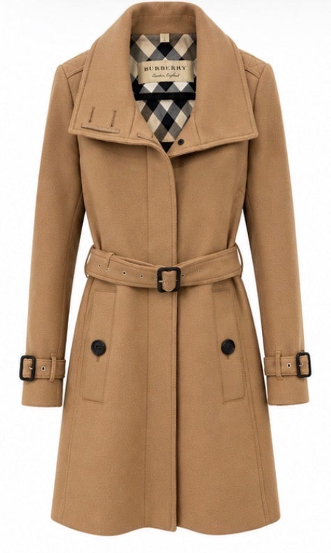 BURBERRY GIBBSMOORE WOOL &amp; CASHMERE BLEND TRENCH COAT