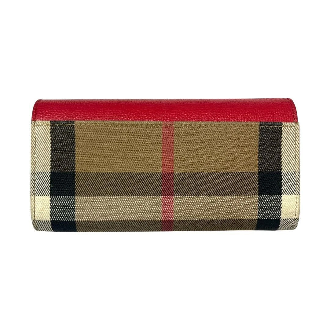 BURBERRY HALTON HILLS CHECK CANVAS &amp; CALFSKIN LEATHER WALLET