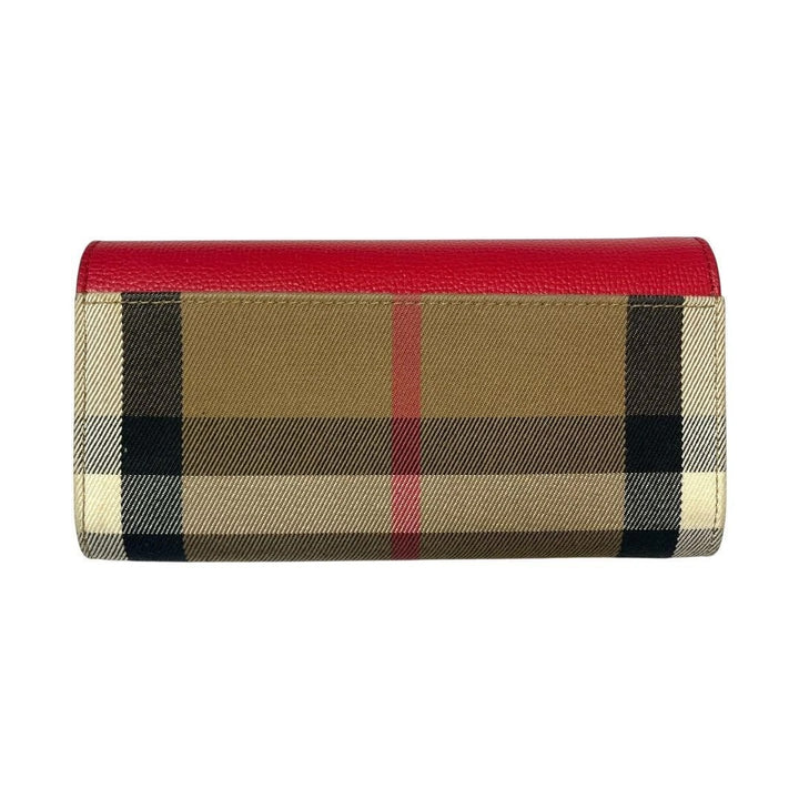 BURBERRY HALTON HILLS CHECK CANVAS &amp; CALFSKIN LEATHER WALLET