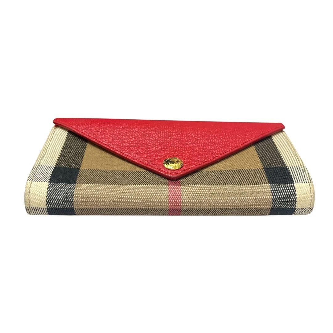 BURBERRY HALTON HILLS CHECK CANVAS &amp; CALFSKIN LEATHER WALLET