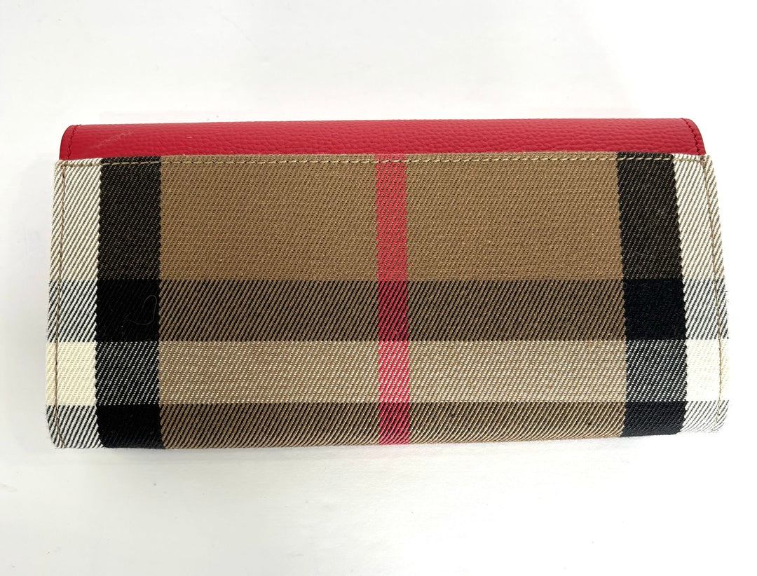 BURBERRY HALTON HILLS CHECK CANVAS &amp; CALFSKIN LEATHER WALLET