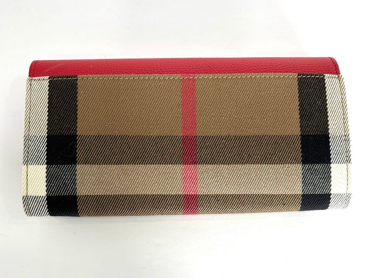 BURBERRY HALTON HILLS CHECK CANVAS &amp; CALFSKIN LEATHER WALLET