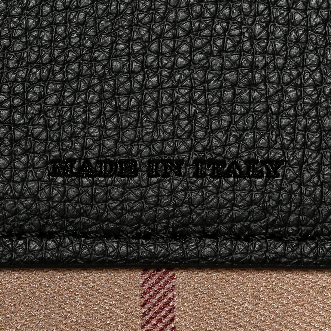 BURBERRY HAYMARKET CHECK LAVENBY BLACK MEDIUM REVERSIBLE TOTE BAG