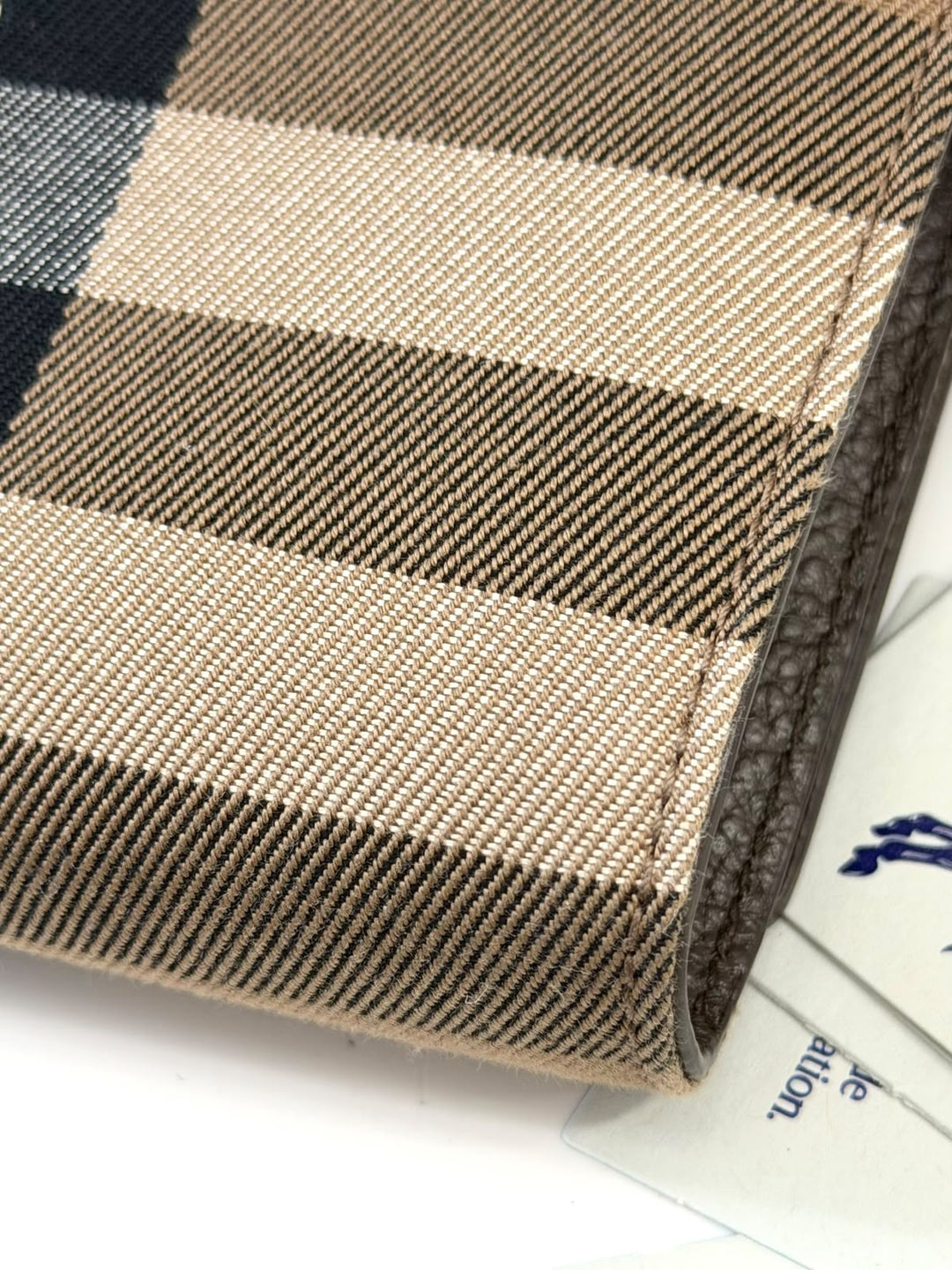 BURBERRY HOLLY HOUSE CHECK &amp; CALFSKIN LEATHER WALLET ON A STRAP