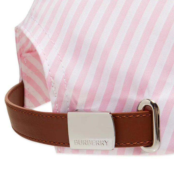 BURBERRY HORSEFERRY LOGO EMBROIDERED STRIPED BASEBALL CAP