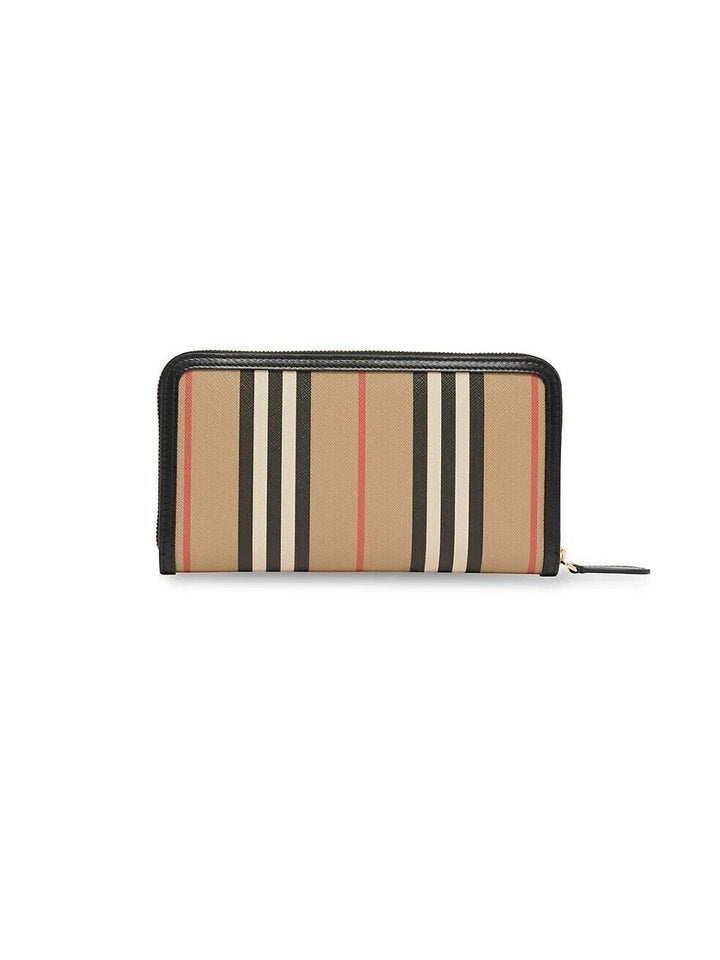 BURBERRY ELLERBY ICON STRIPE ZIP AROUND WALLET