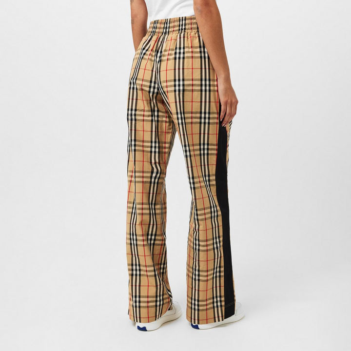BURBERRY LOUANE CHECK SIDE STRIPE STRETCH COTTON PANTS