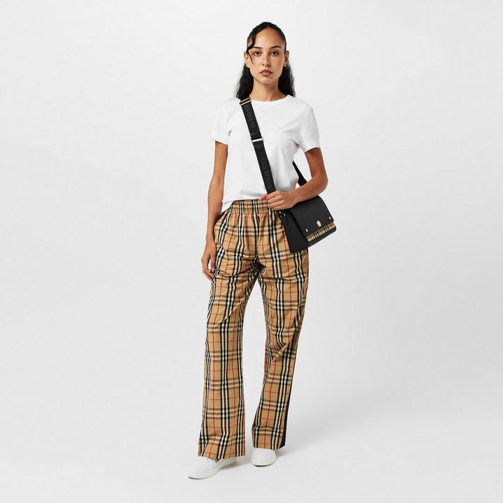 BURBERRY LOUANE CHECK SIDE STRIPE STRETCH COTTON PANTS