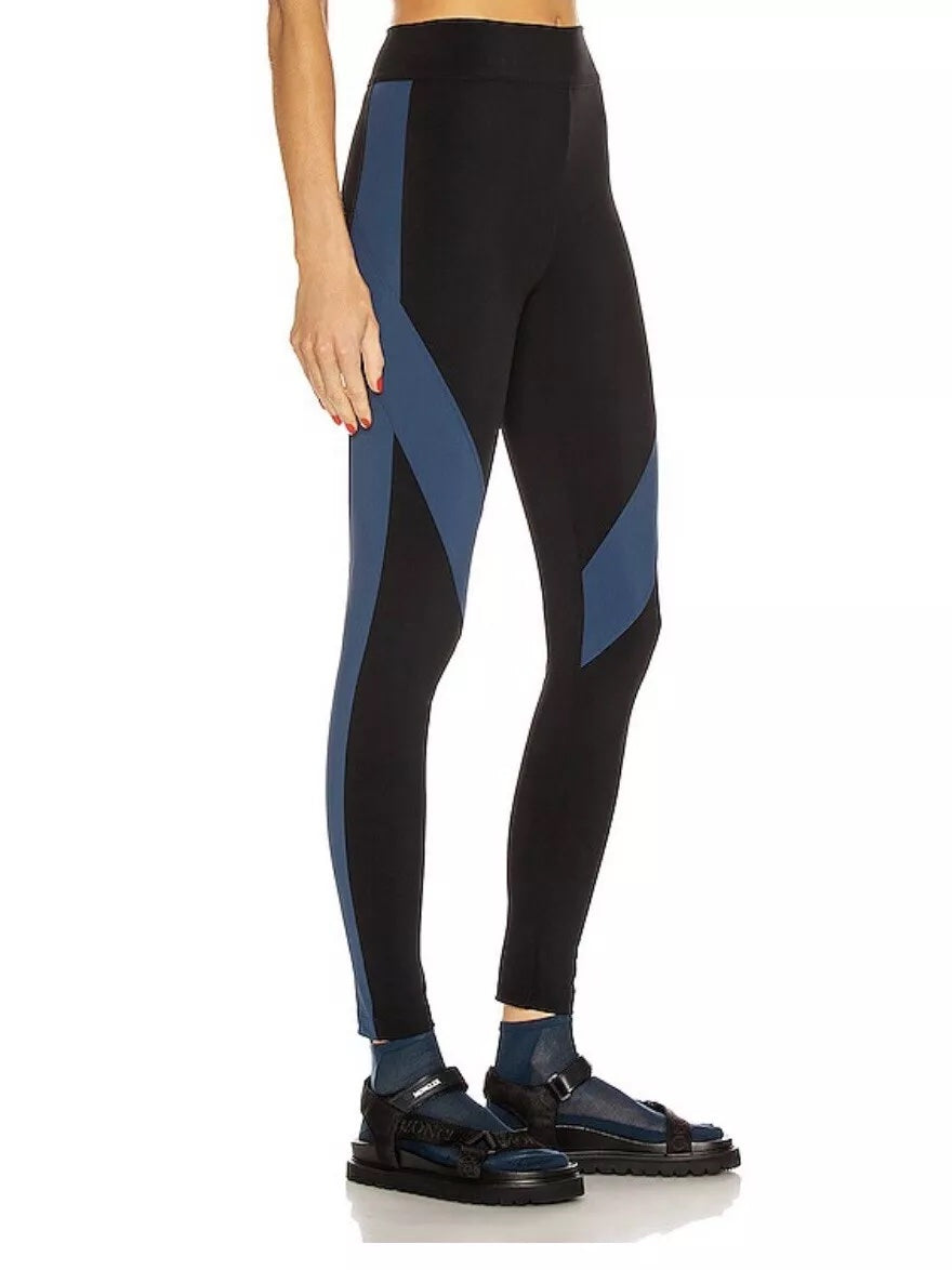 BURBERRY MADDEN ATHLETIC BLACK &amp; BLUE LEGGINGS