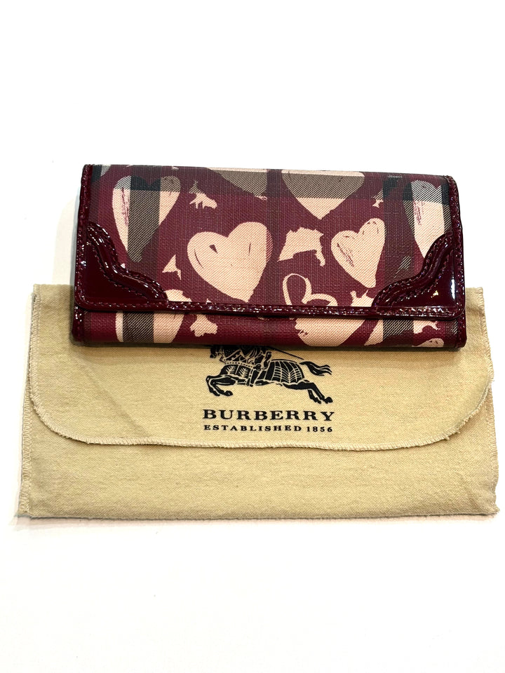 BURBERRY LIMITED EDITION PAINTED HEART NOVA CHECK CONTINENTAL WALLET