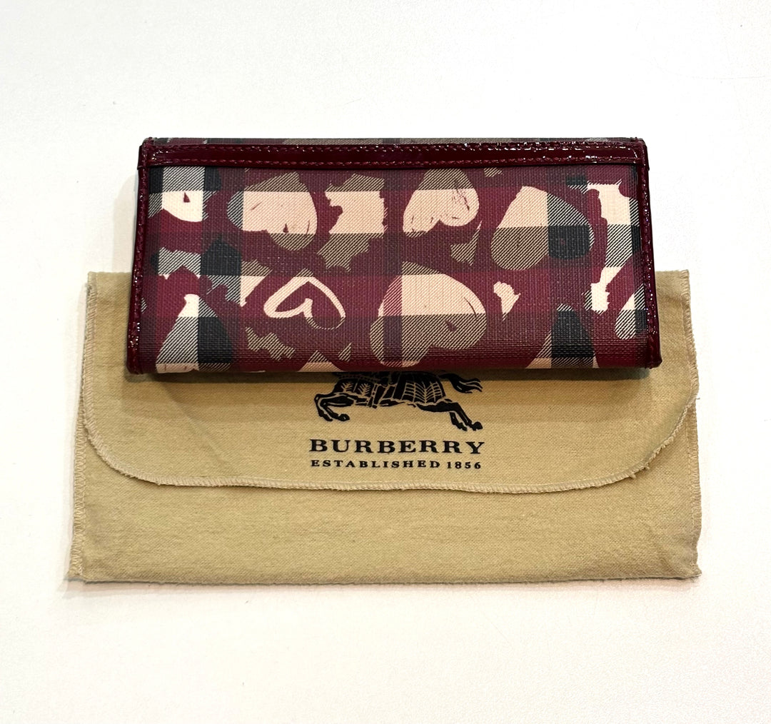 BURBERRY LIMITED EDITION PAINTED HEART NOVA CHECK CONTINENTAL WALLET