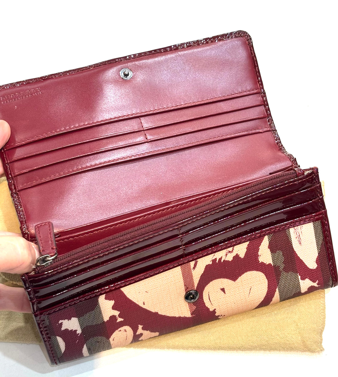 BURBERRY LIMITED EDITION PAINTED HEART NOVA CHECK CONTINENTAL WALLET