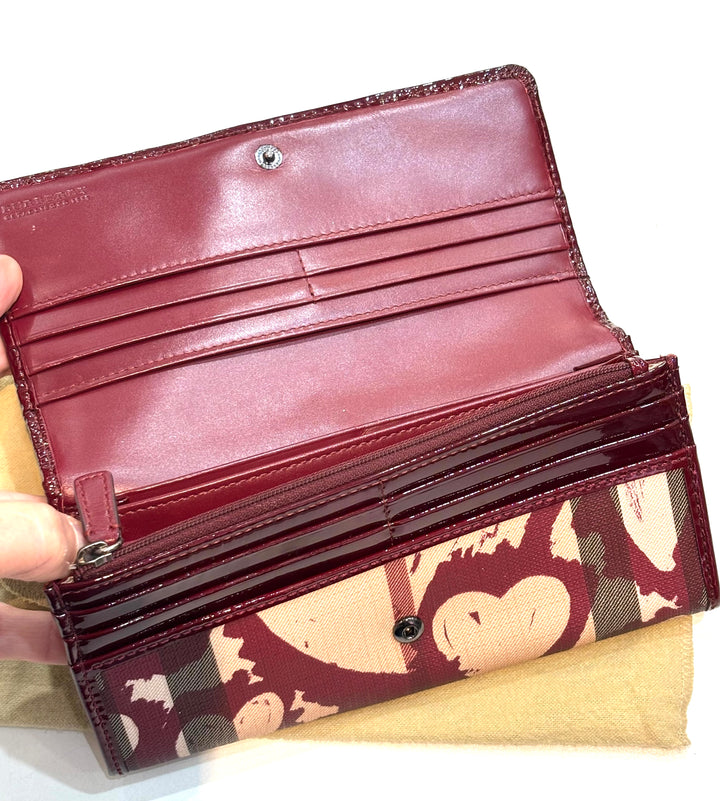 BURBERRY LIMITED EDITION PAINTED HEART NOVA CHECK CONTINENTAL WALLET