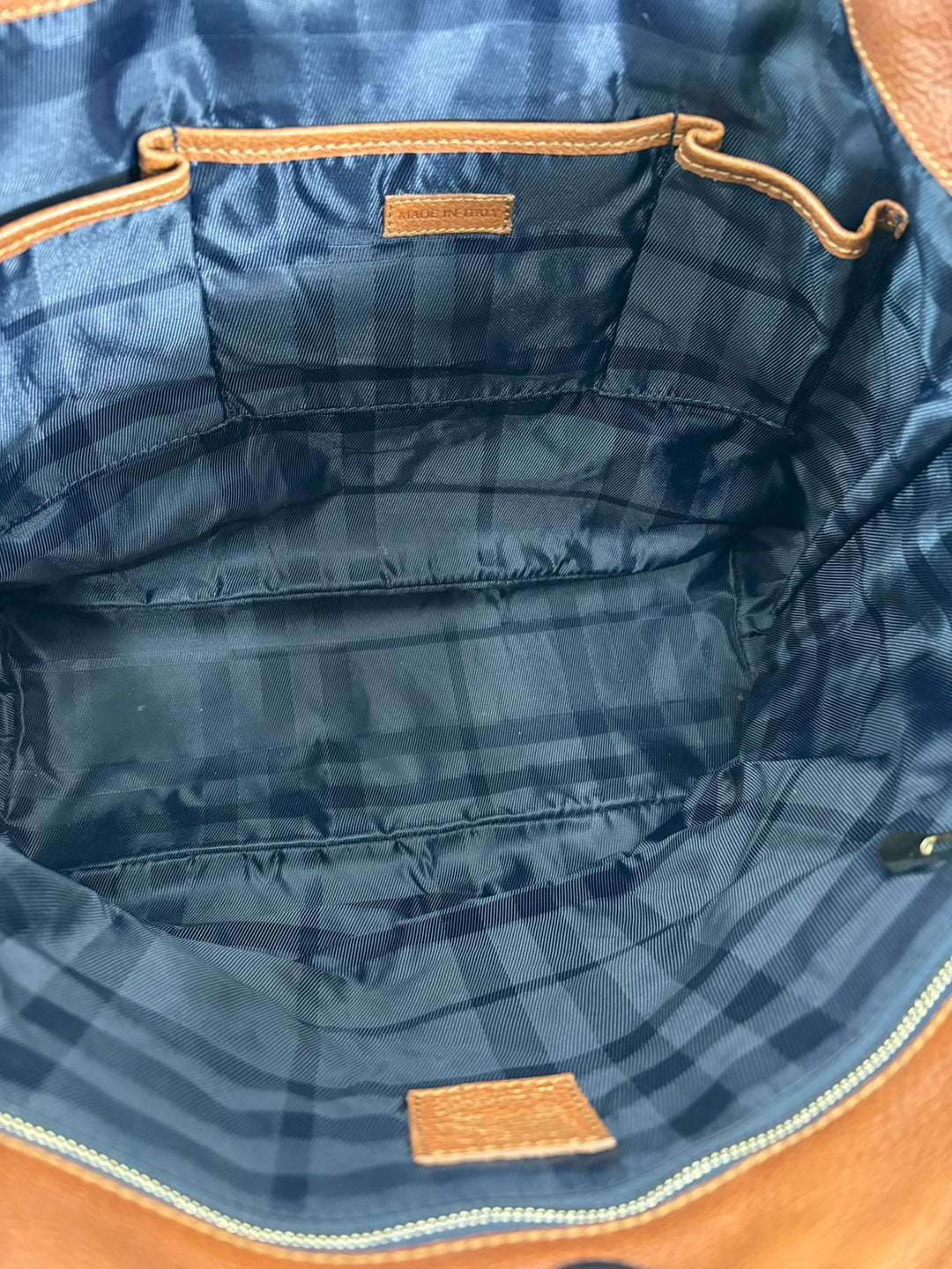 BURBERRY QUILTED DENIM &amp; LEATHER GRANGE TOTE BAG