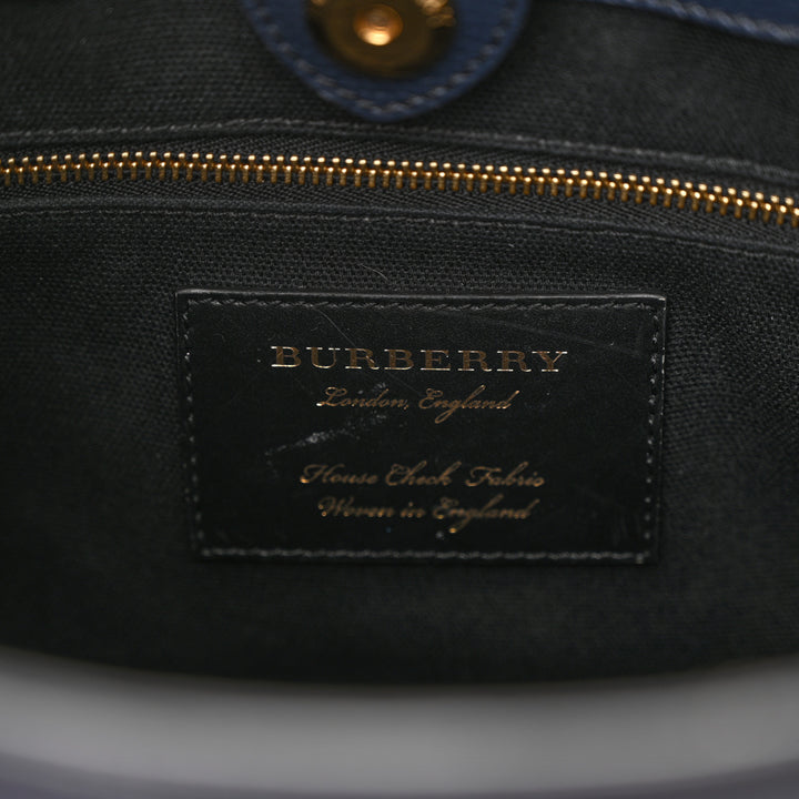 BURBERRY DERBY LEATHER SMALL BANNER TOTE BAG