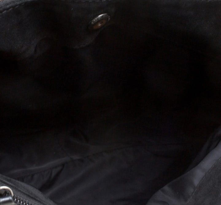 BURBERRY TONAL CHECK NYLON &amp; CALFSKIN LEATHER MED MASKELL HOBO BAG