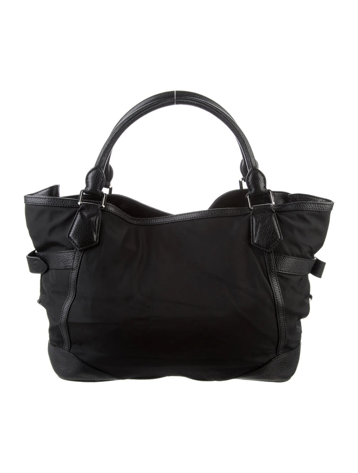 BURBERRY NYLON &amp; LEATHER TRIM LOGO MONTCLARE TOTE BAG